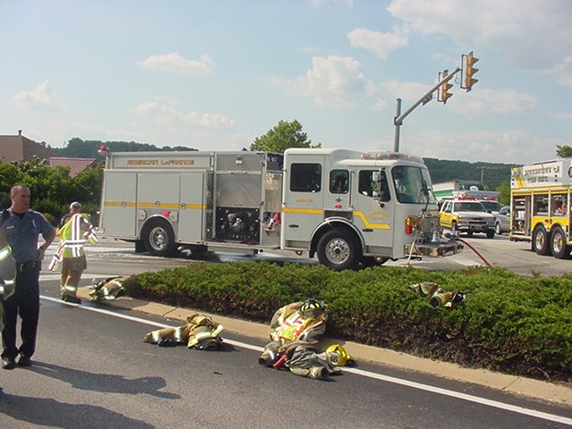 Engine 46-2 assisting on Quarry Road accident